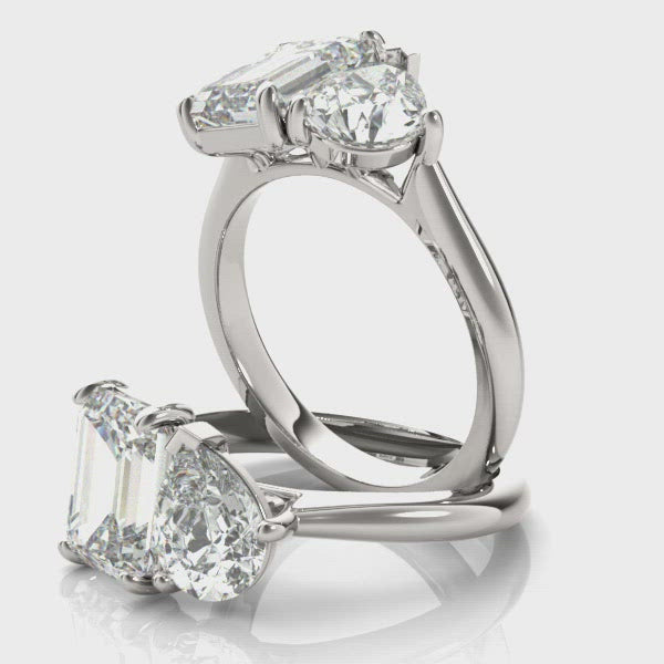 Elodie Toi et Moi (Left Feature) Diamond Engagement Ring Setting