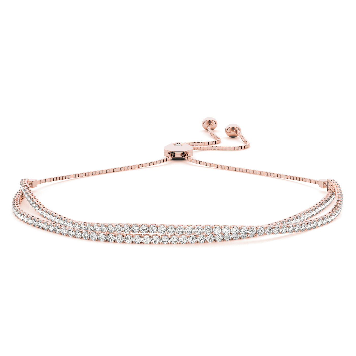 Acacia Adjustable Double Diamond Tennis Bracelet