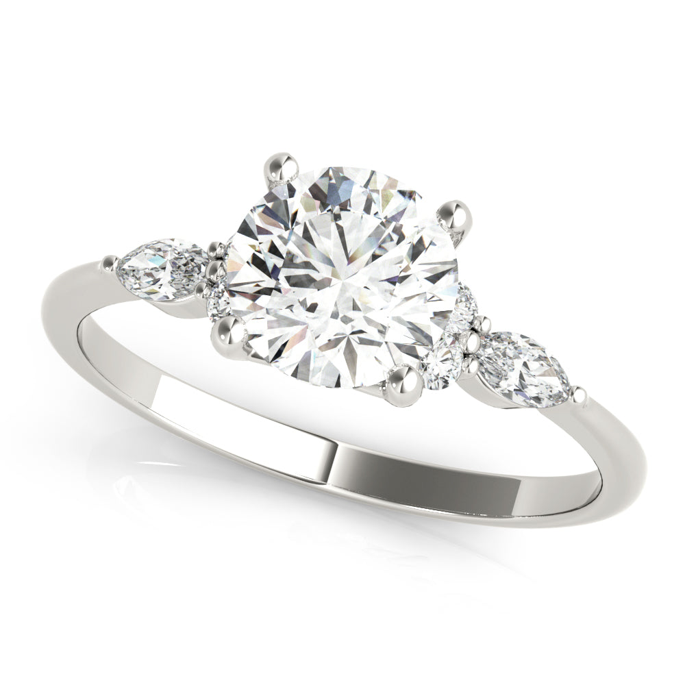 Round Vintage Inspired Stirling Silver & CZ Proposal Ring