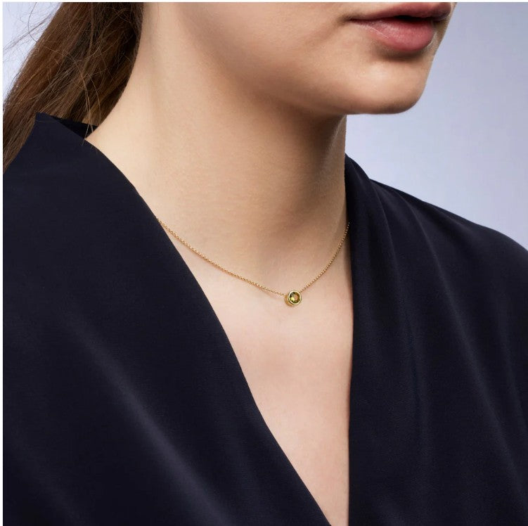 Adelia Round Bezel Sapphire Necklace