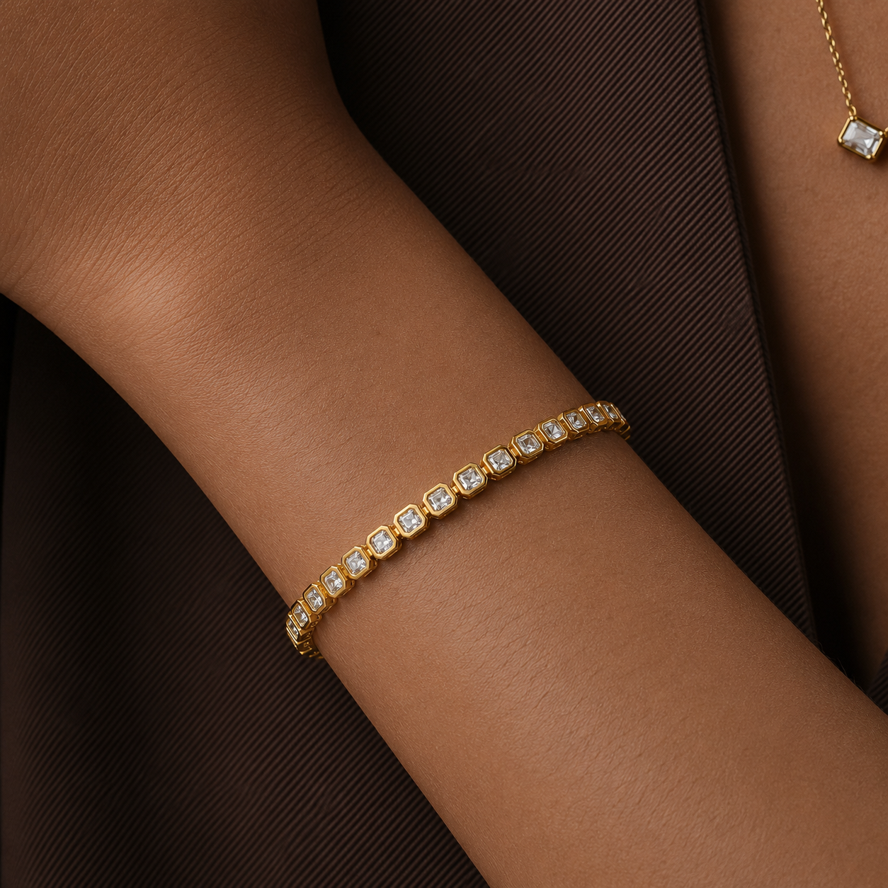 Lumina Asscher Bezel Diamond Bracelet