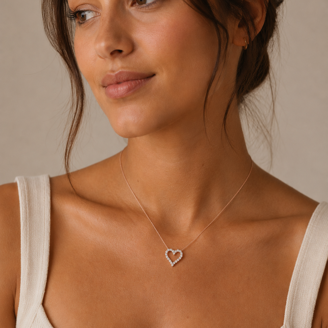 Rosie Diamond Heart Pendant & Chain