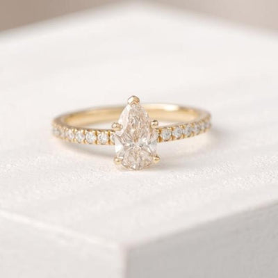 Alyssa Pear Champagne Diamond Ring