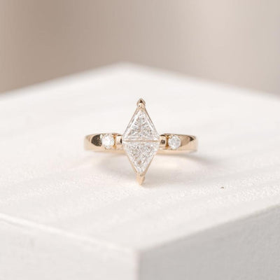 Indi Double Trilliant Lab Grown Engagement Ring