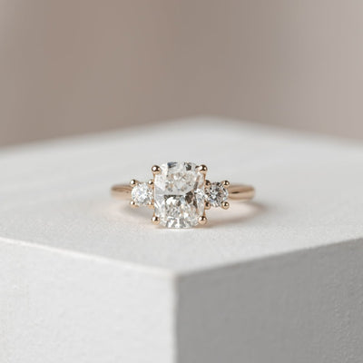 Charlotte 2.16ct Cushion Trilogy Lab Diamond Engagement Ring