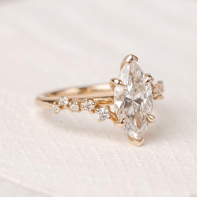 Ivy Split Shank Marquise Lab Grown Diamond Ring