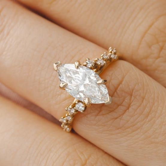 Ivy Split Shank Marquise Lab Grown Diamond Ring