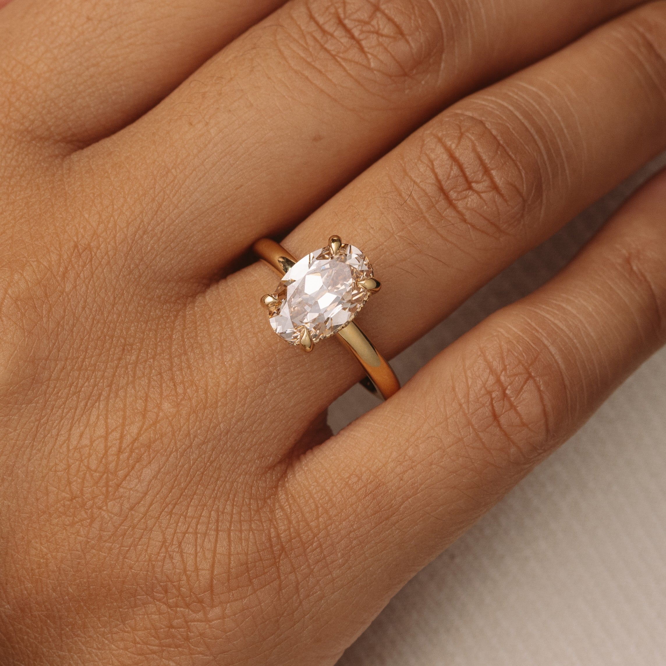 Noelle Champagne Old Mine 3 ct Lab Grown Diamond Ring