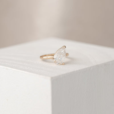 Lara Tilted Pear Diamond Engagement Ring Setting