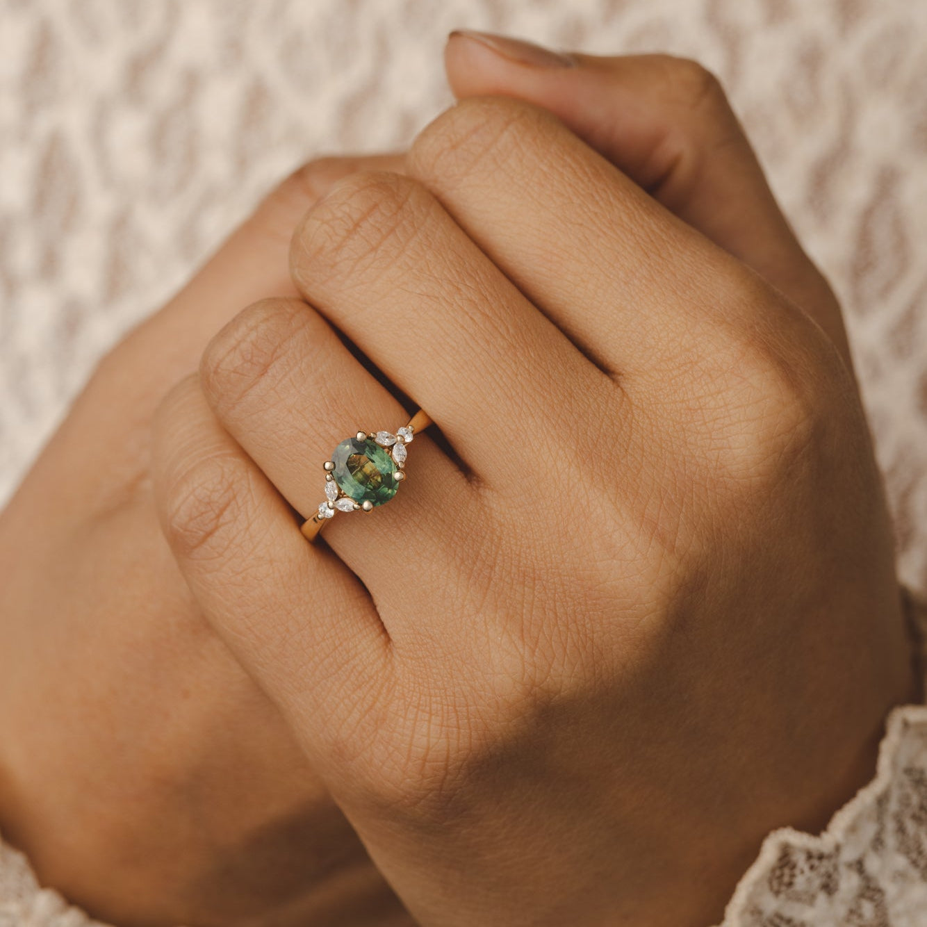 Blair 1.51 ct Oval Parti Australian Sapphire Engagement Ring