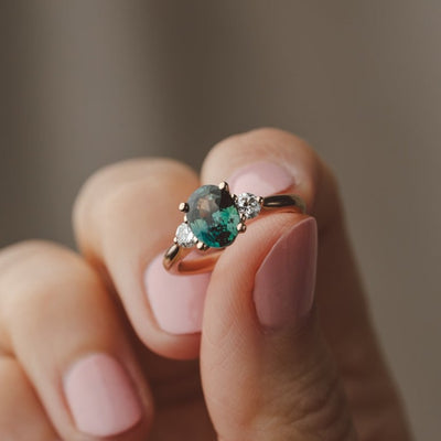 Teal Sapphire Ring