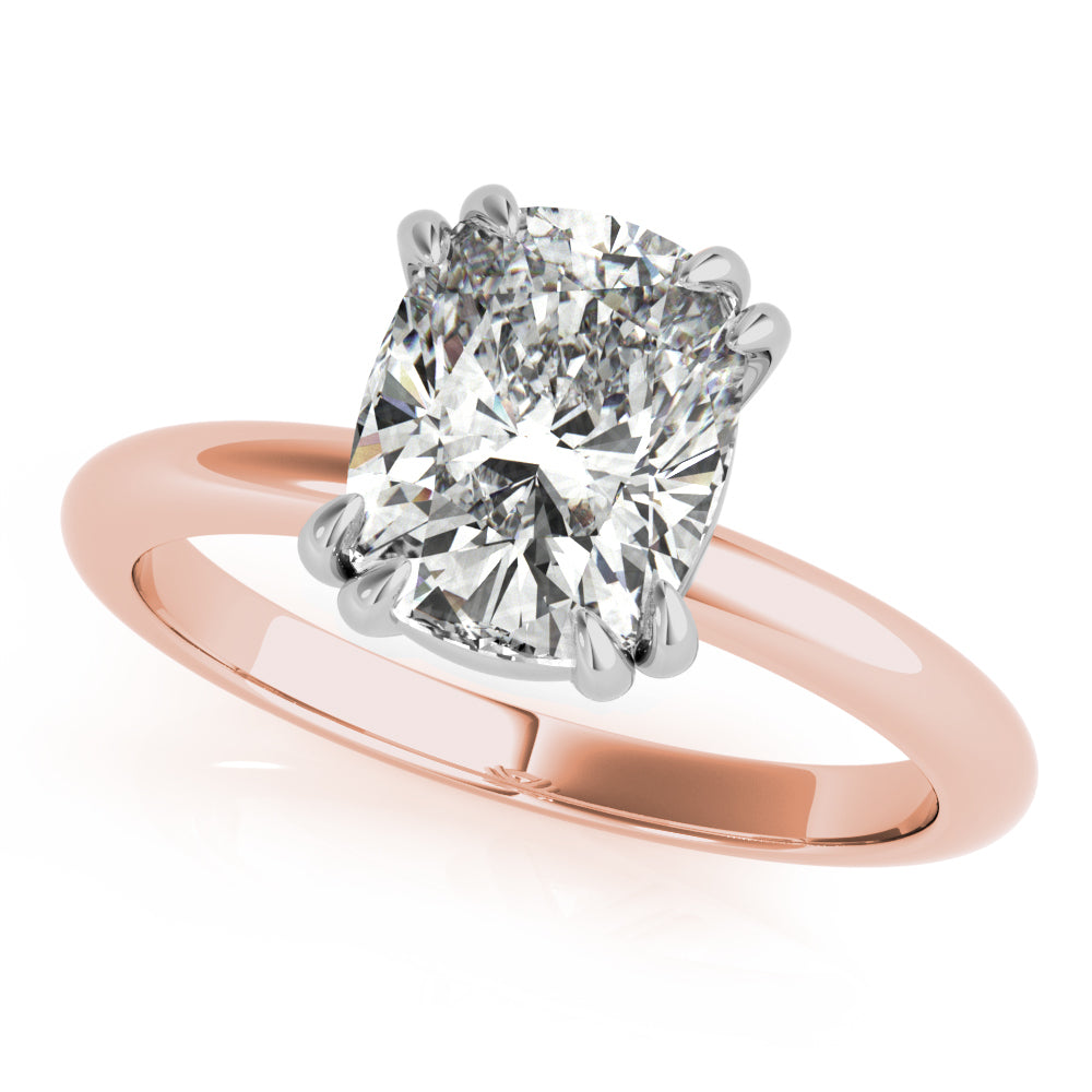 Lara Cushion Double Claw Diamond Engagement Ring Setting