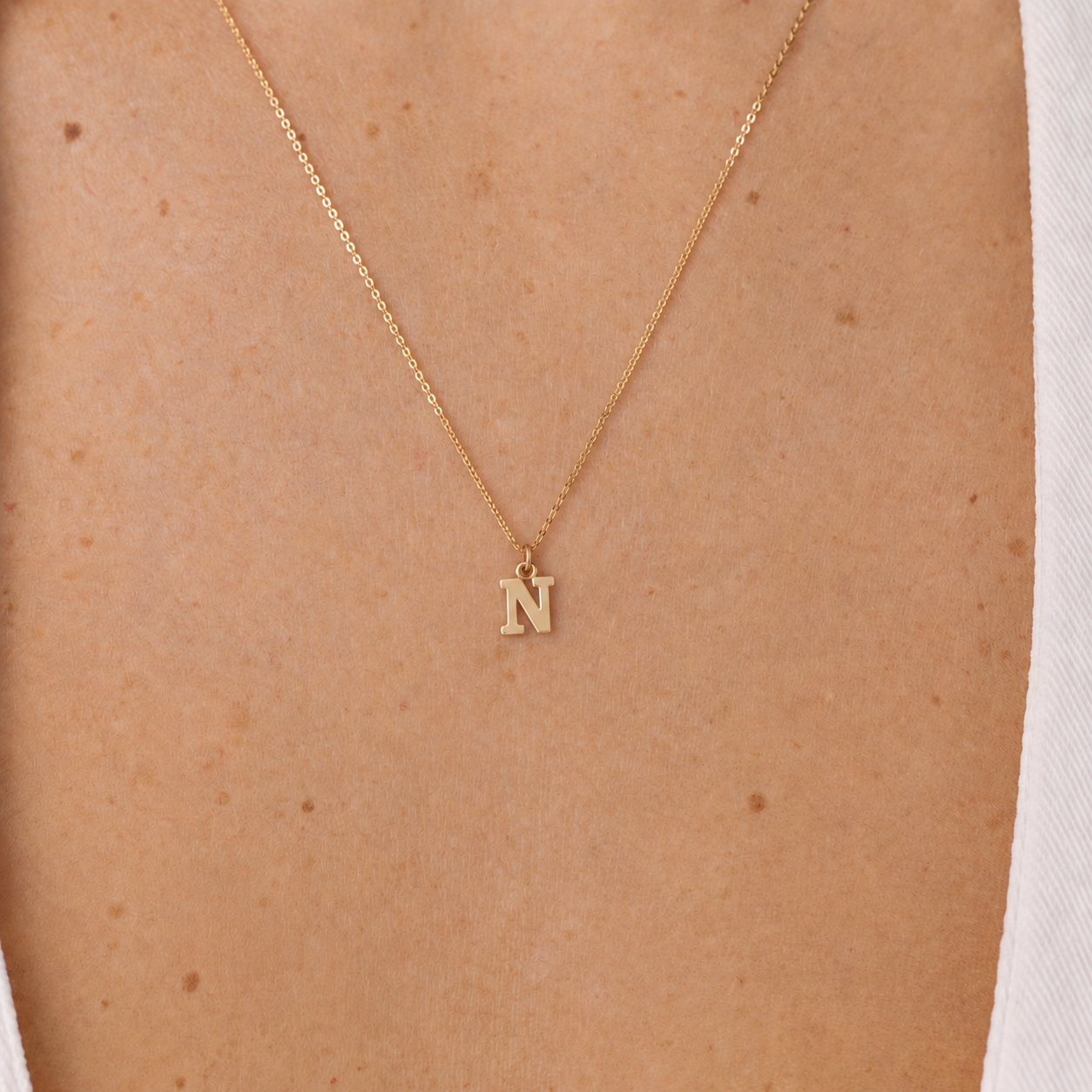 Initial Letter Gold Necklace N-T