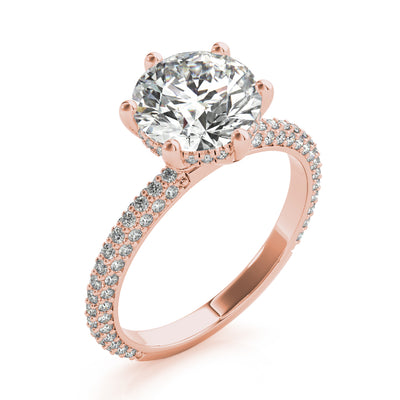 Juliet 6 Prong Hidden Halo Diamond Engagement Ring Setting