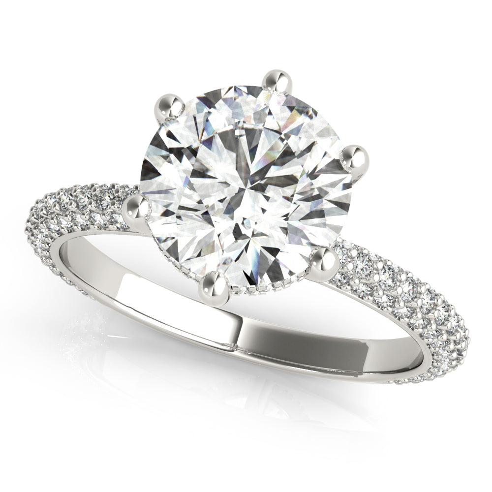 Juliet 6 Prong Hidden Halo Diamond Engagement Ring Setting