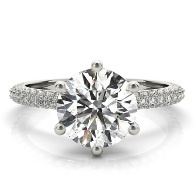 Juliet 6 Prong Hidden Halo Diamond Engagement Ring Setting