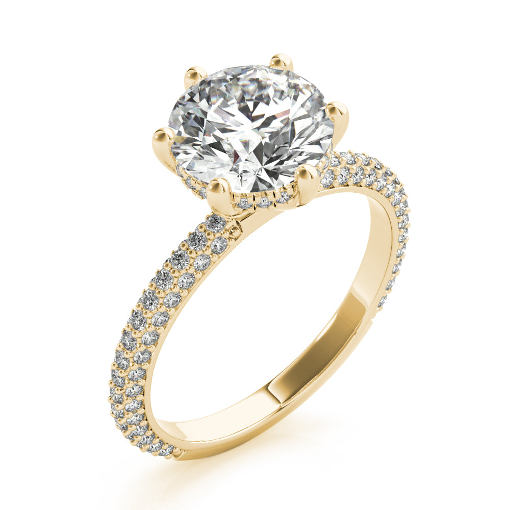 Juliet 6 Prong Hidden Halo Diamond Engagement Ring Setting