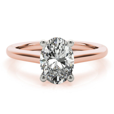 Hannah Oval Solitaire with Hidden Halo Engagement Ring Setting