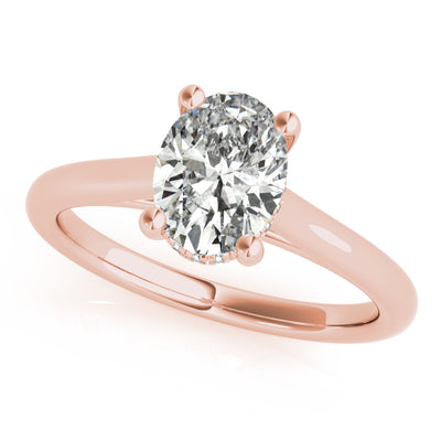 Hannah Oval Solitaire with Hidden Halo Engagement Ring Setting