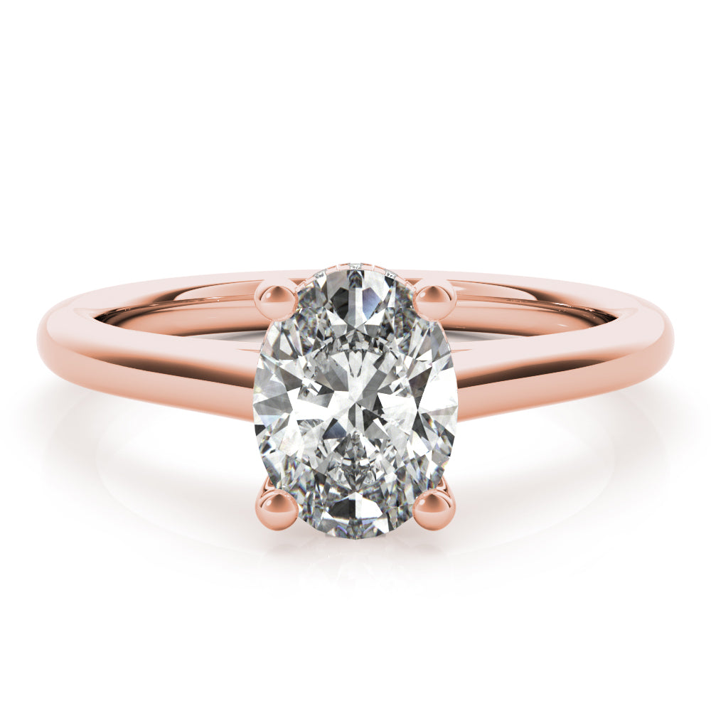 Hannah Oval Solitaire with Hidden Halo Engagement Ring Setting