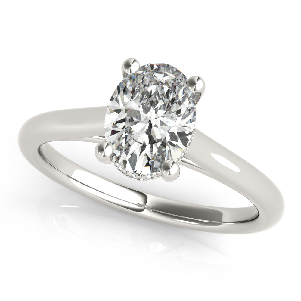 Hannah Oval Solitaire with Hidden Halo Engagement Ring Setting