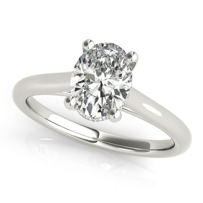 Hannah Oval Solitaire with Hidden Halo Engagement Ring Setting