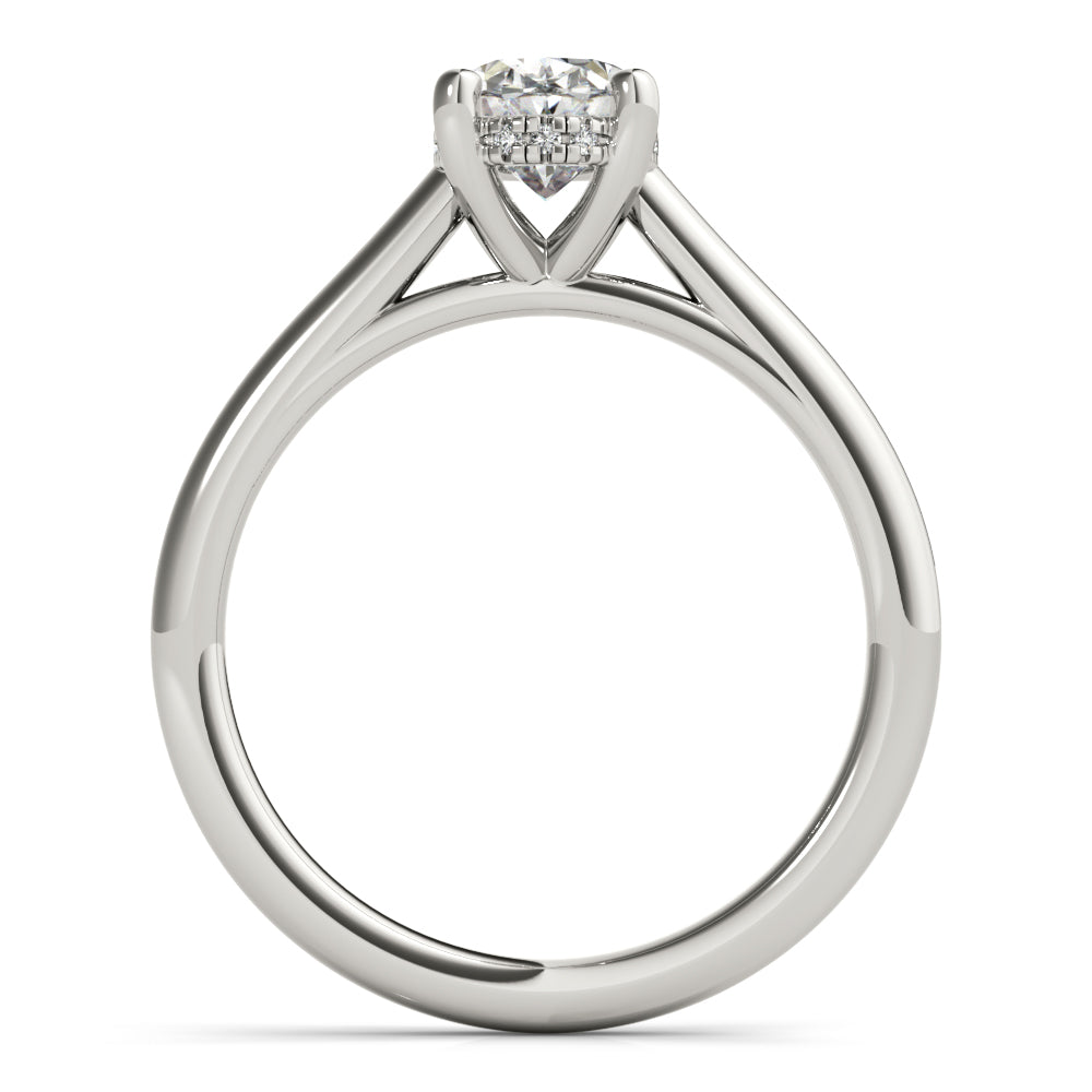 Hannah Oval Solitaire with Hidden Halo Engagement Ring Setting