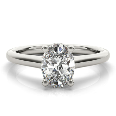 Hannah Oval Solitaire with Hidden Halo Engagement Ring Setting