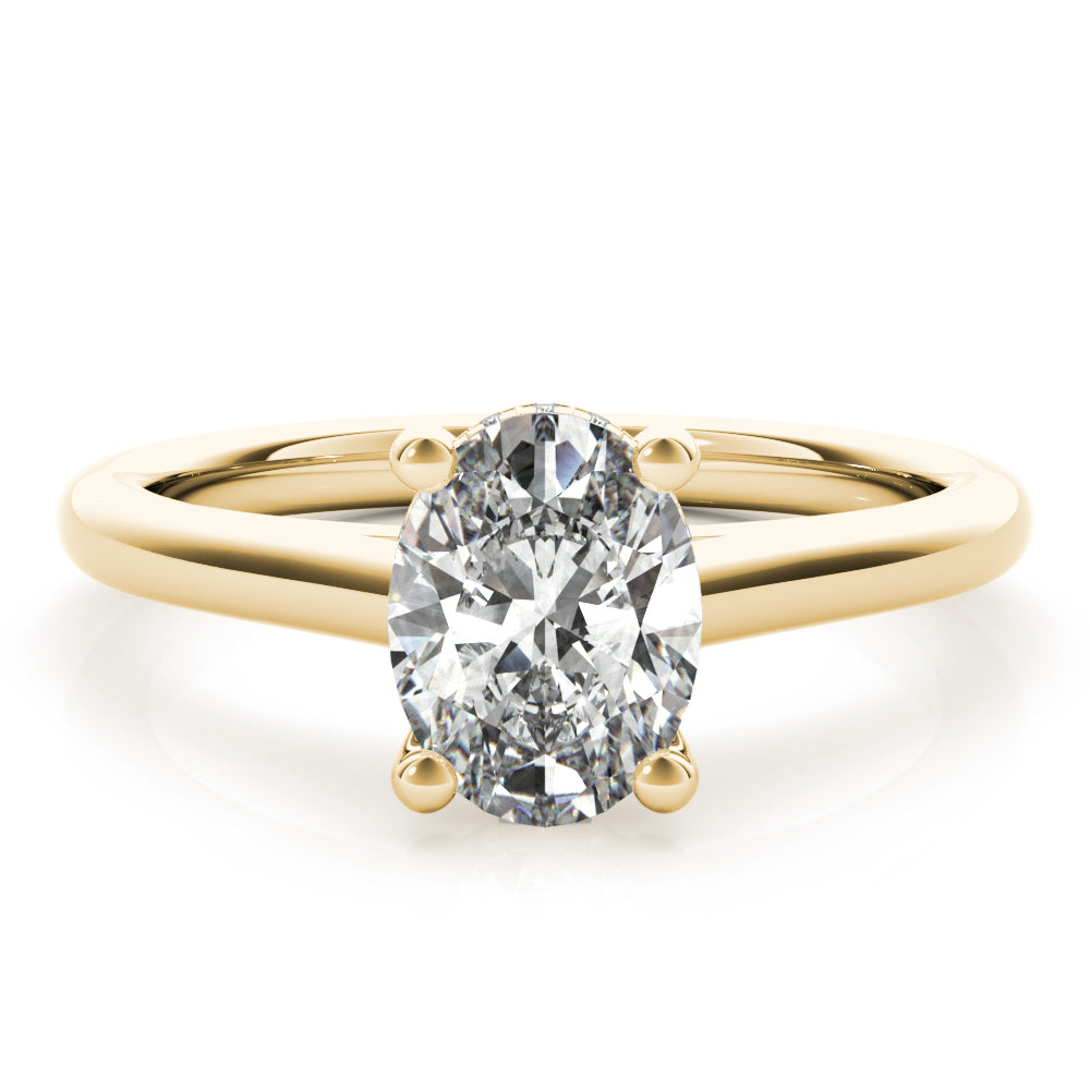 Hannah Oval Solitaire with Hidden Halo Engagement Ring Setting