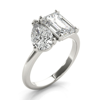 Lara Pear & Emerald Cut Toi et Moi Diamond Engagement Ring Setting