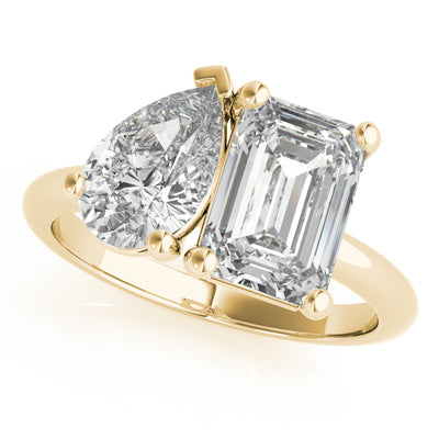 Lara Pear & Emerald Cut Toi et Moi Diamond Engagement Ring Setting