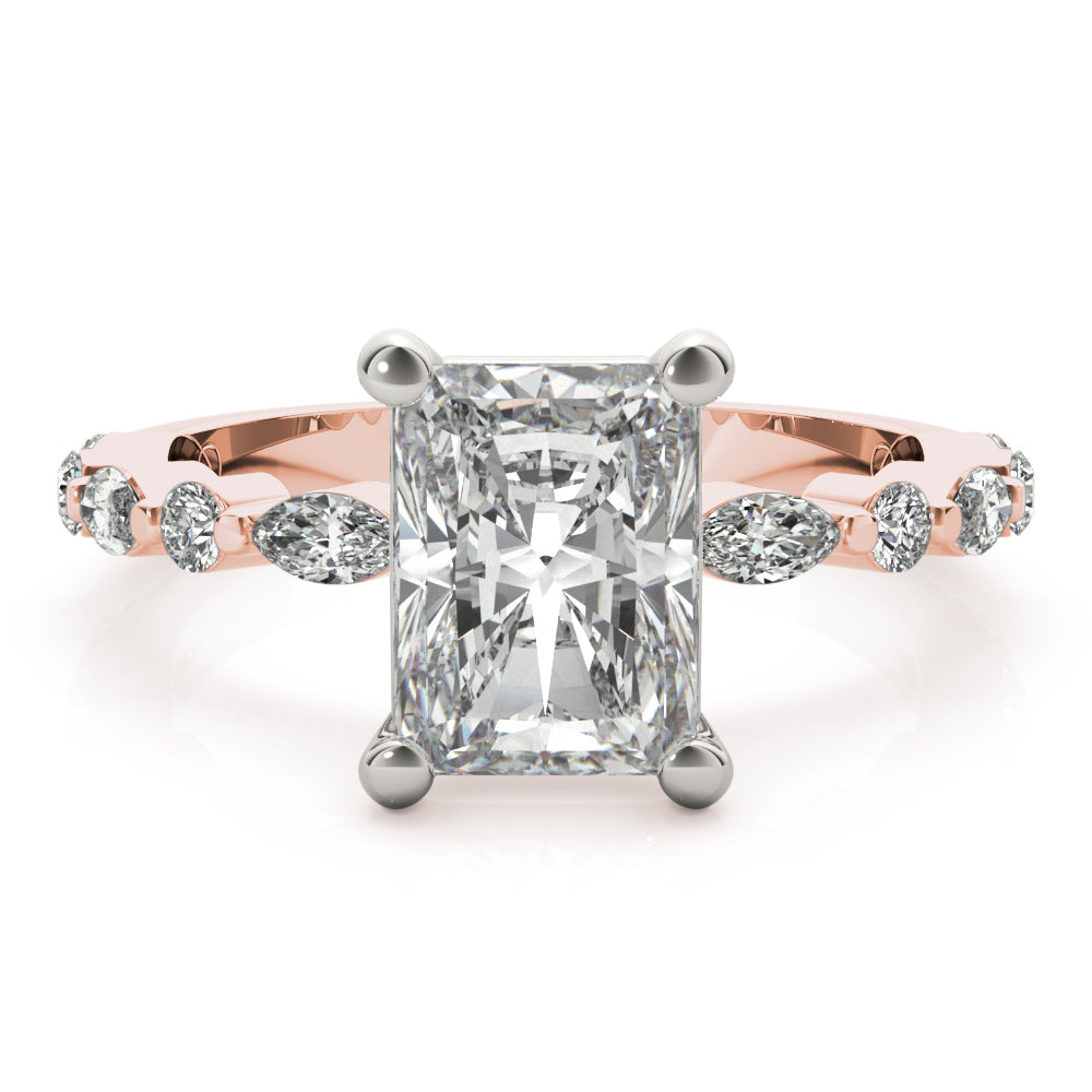 Clementine Radiant Diamond Engagement Ring Setting