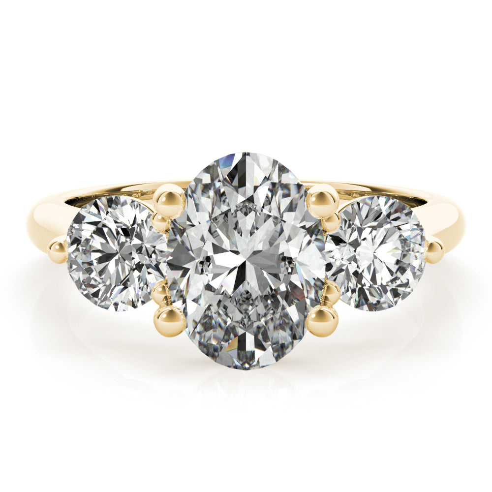 Charlotte Grande Oval and Round Diamond Engagement Ring Setting