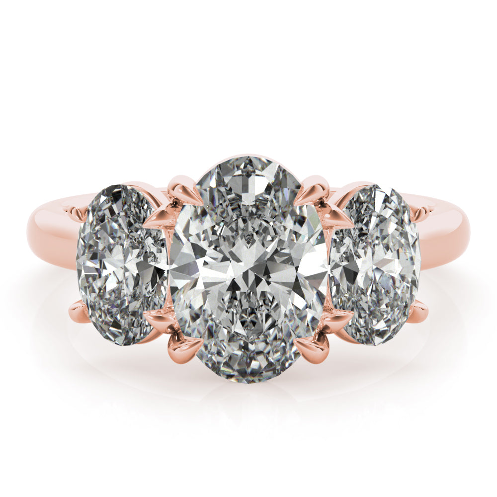 Sophie Oval Trilogy Diamond Engagement Ring Setting