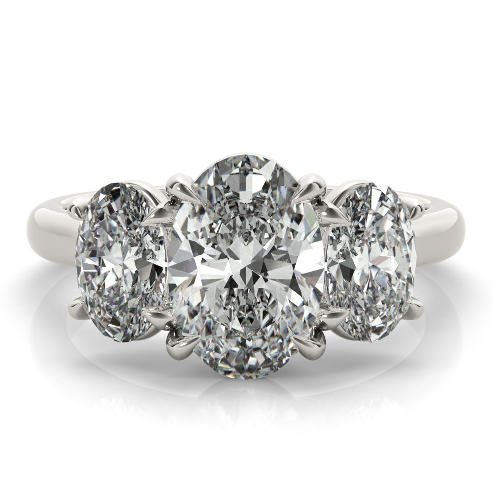 Sophie Oval Trilogy Diamond Engagement Ring Setting