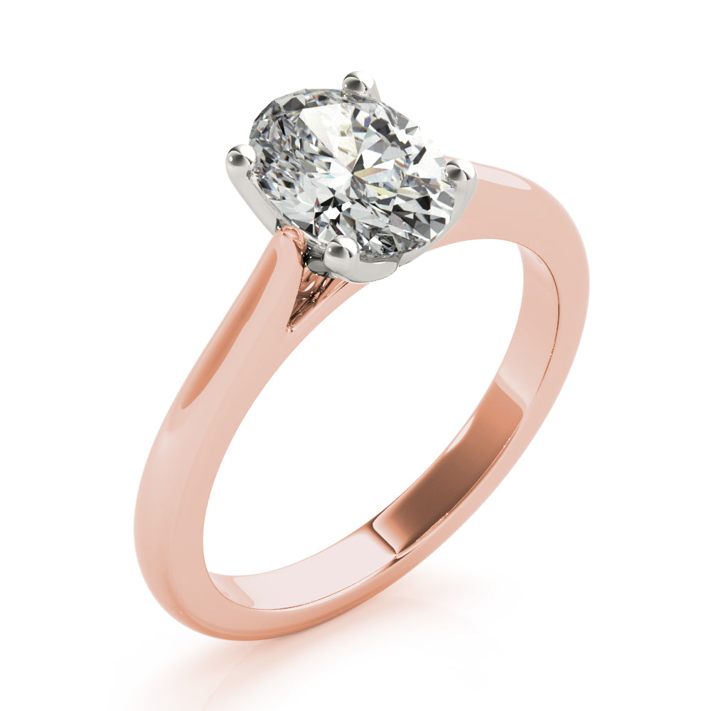 Fleur Oval Solitaire Engagement Ring Setting