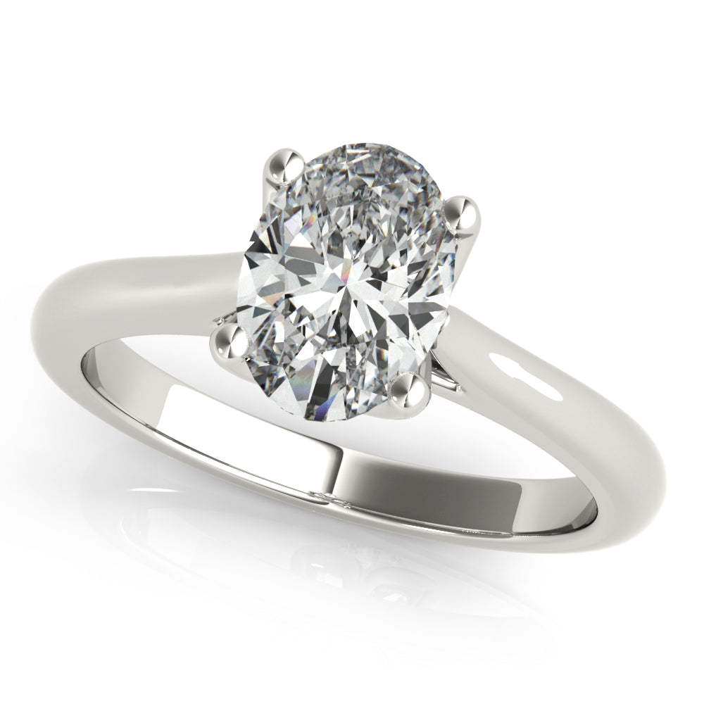 Fleur Oval Solitaire Engagement Ring Setting