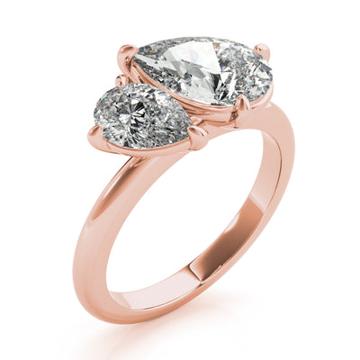 Lara Toi et Moi Tilted Double Pear Diamond Engagement Ring Setting