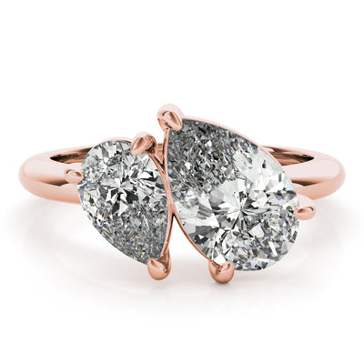 Lara Toi et Moi Tilted Double Pear Diamond Engagement Ring Setting