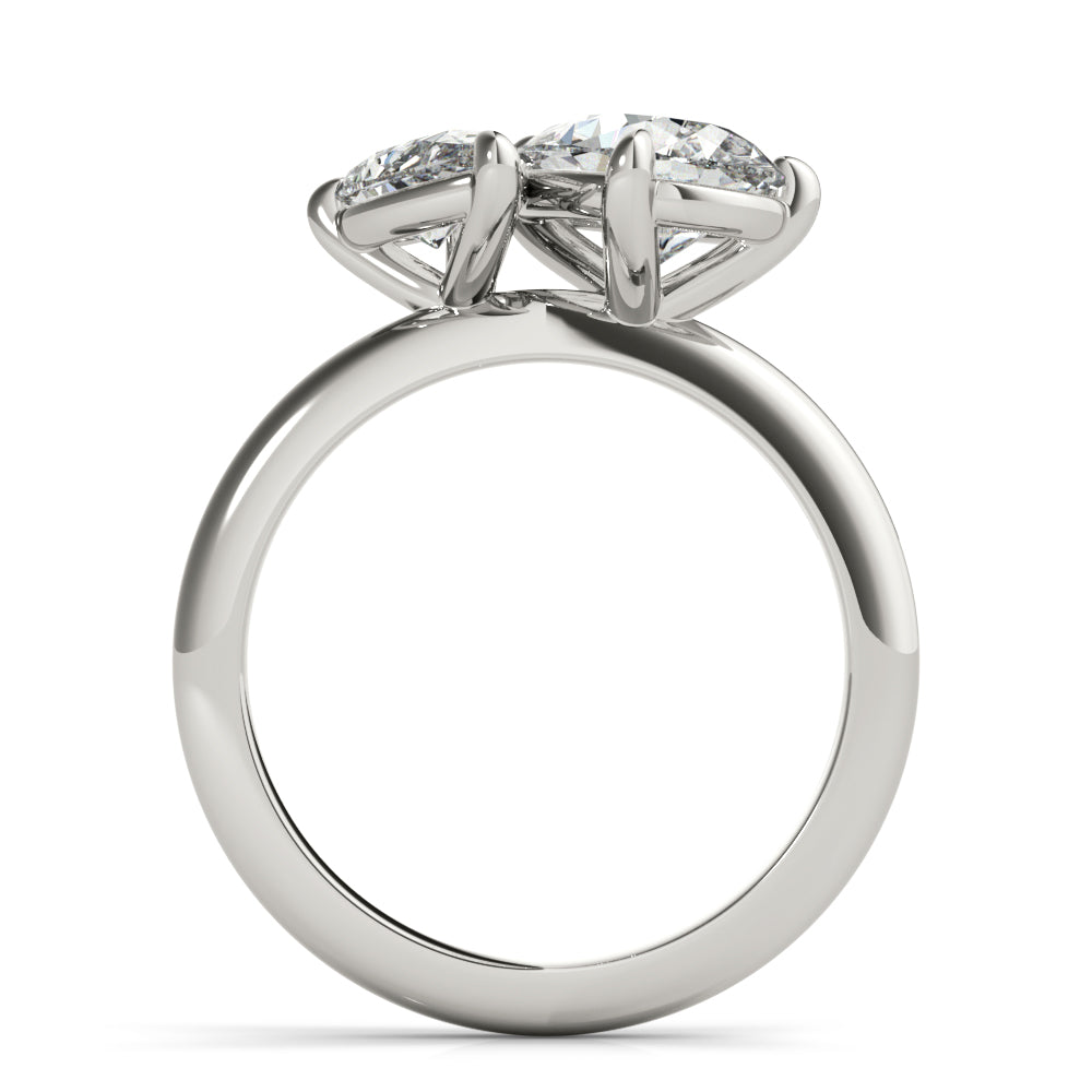 Lara Toi et Moi Tilted Double Pear Diamond Engagement Ring Setting