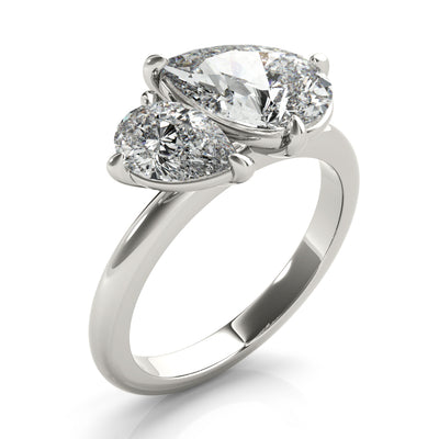 Lara Toi et Moi Tilted Double Pear Diamond Engagement Ring Setting