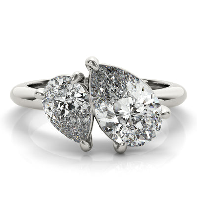 Lara Toi et Moi Tilted Double Pear Diamond Engagement Ring Setting