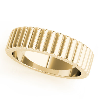 Women's Grooved Flat Band Wedding Ring