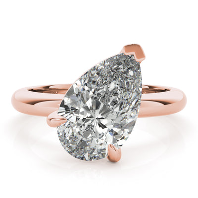 Lara Tilted Pear Diamond Engagement Ring Setting