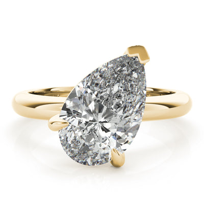 Lara Tilted Pear Diamond Engagement Ring Setting