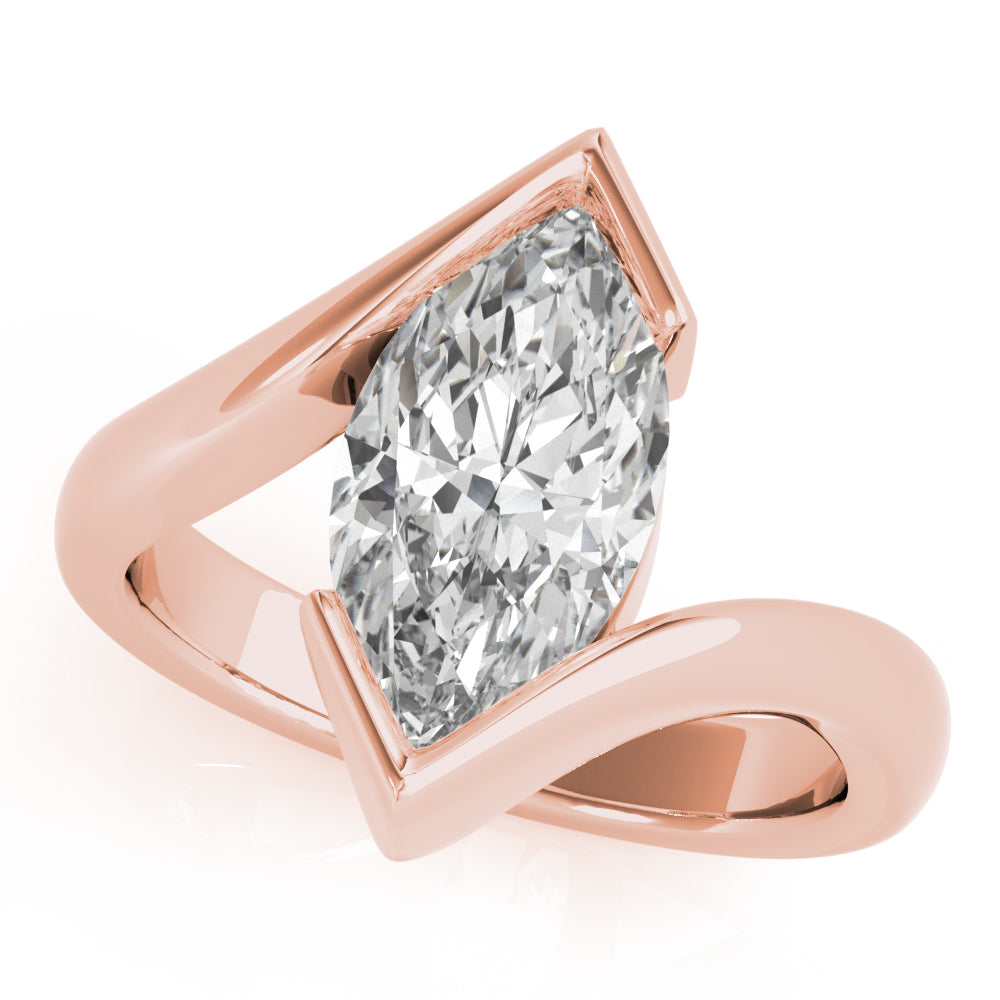 Meadow Marquise Half Bezel Engagement Ring Setting