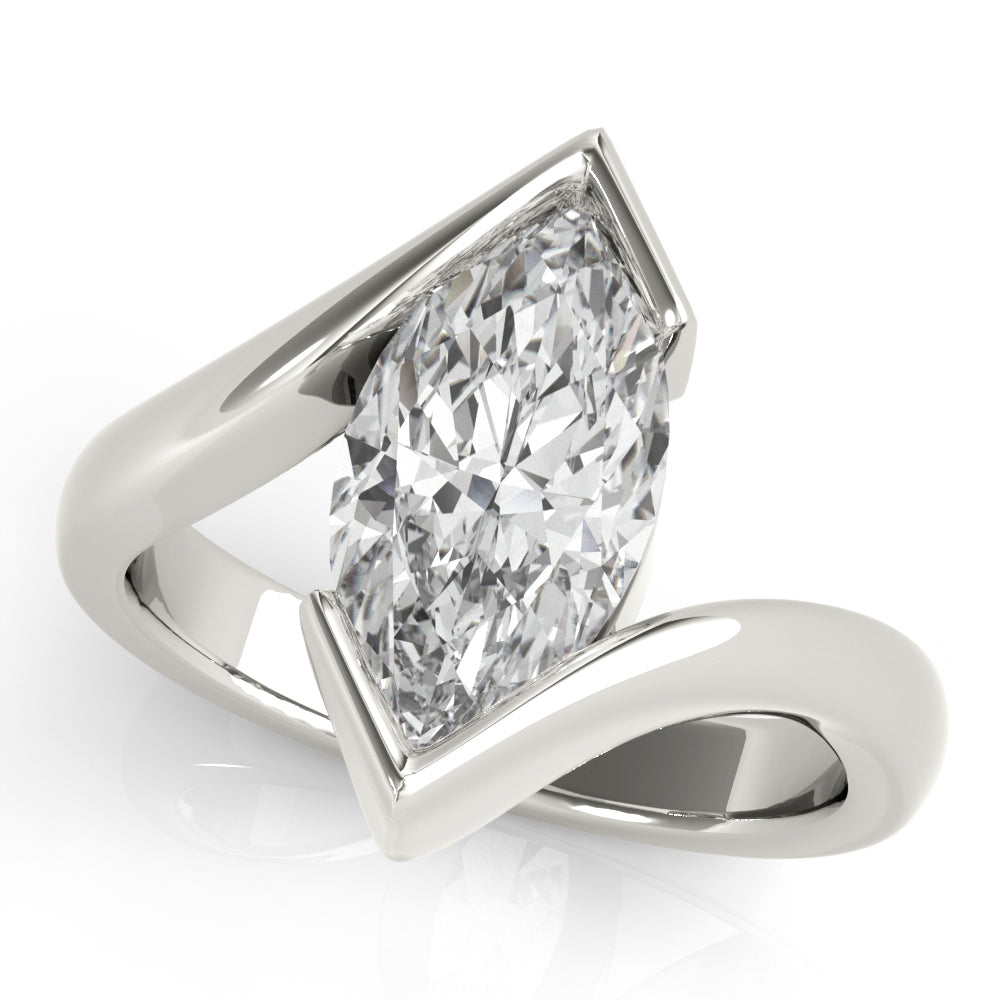 Meadow Marquise Half Bezel Engagement Ring Setting