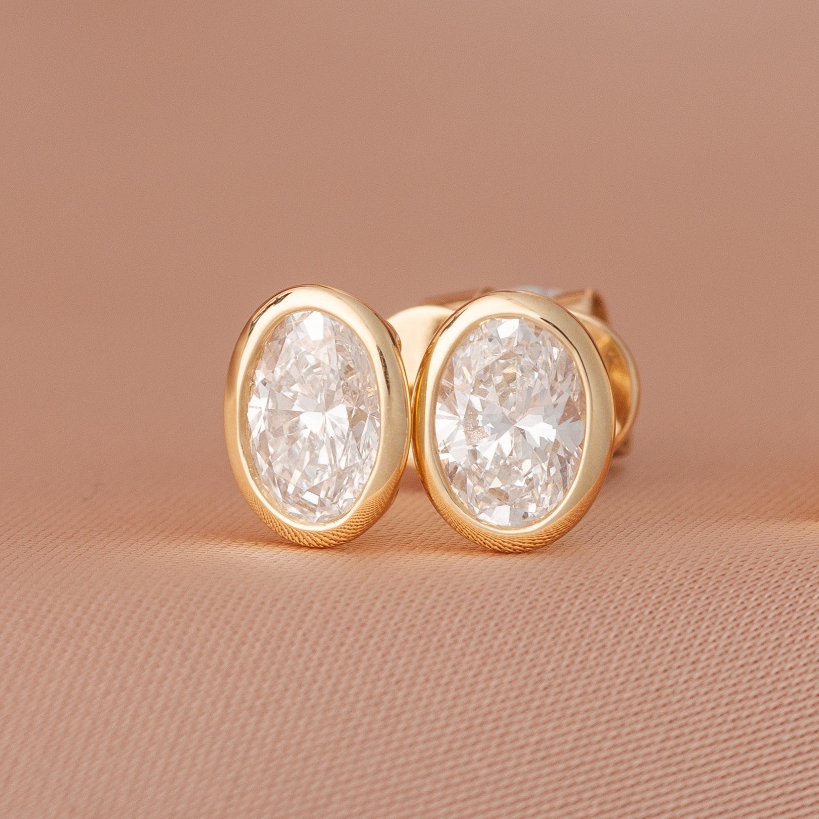 Lumina Oval Bezel Diamond Earrings