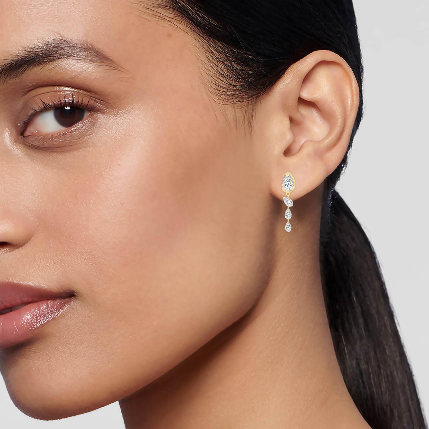 Shiloh Pear Lab-Diamond Earrings