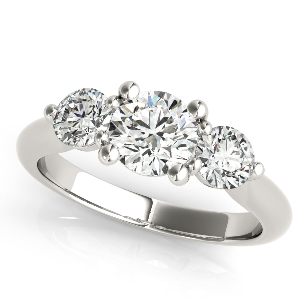 Round Trilogy Silver & CZ Proposal Ring